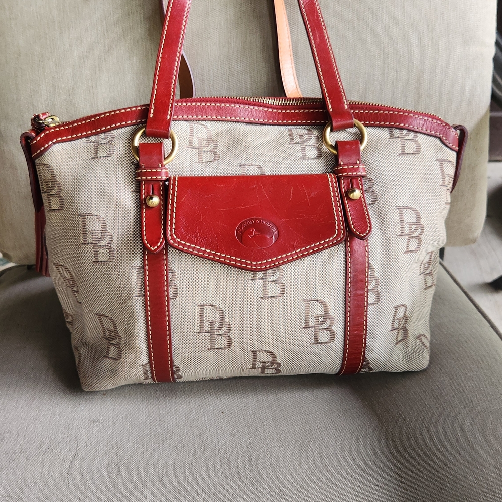 Dooney & Bourke Red and Tan Satchel